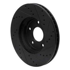 Infiniti M45 Brake Rotor (1) - Front Left - R1 Concepts - Drilled & Slotted - Black - `02-`17